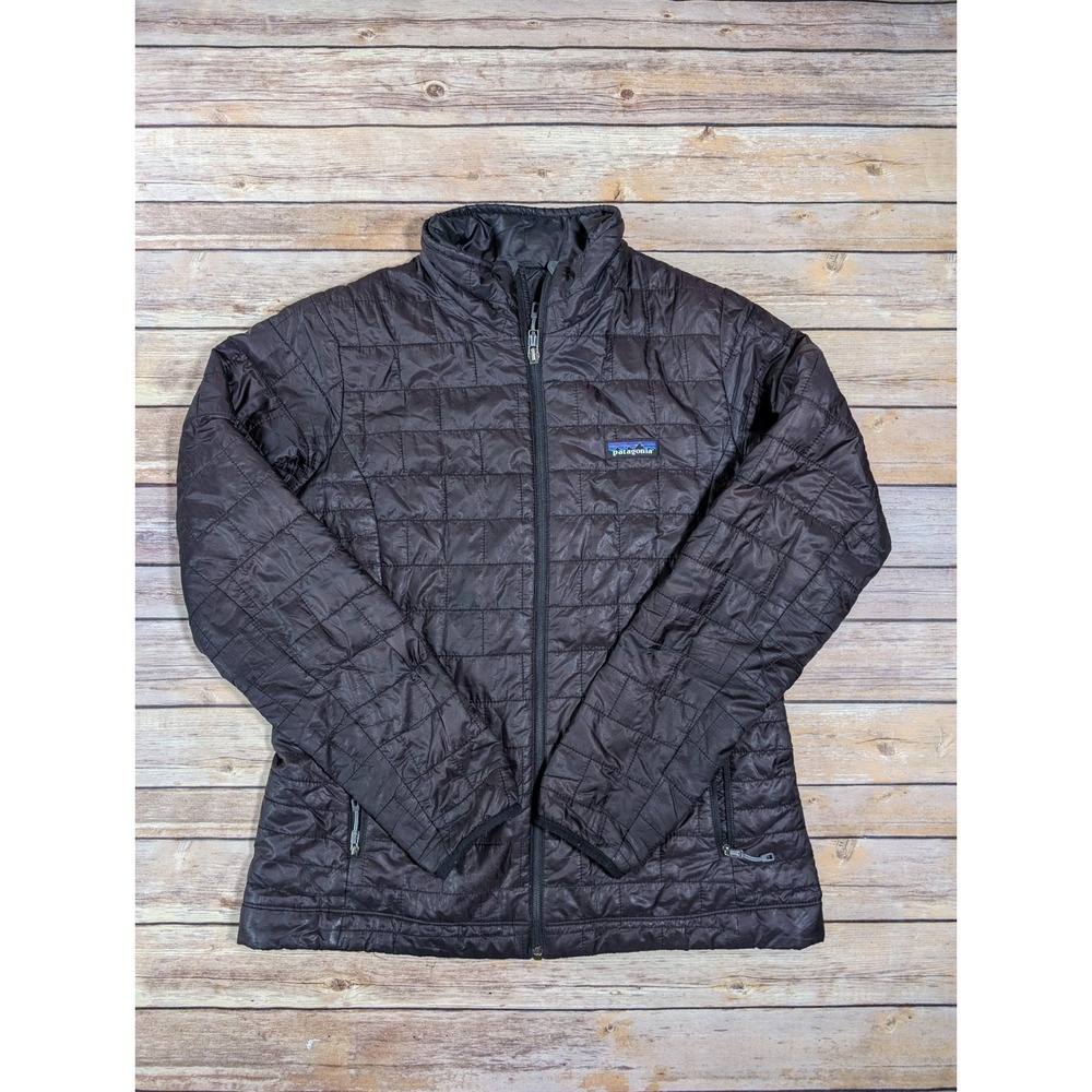 Patagonia Nano Puff Jacket Womens M Black Quilted Full Zip Insulated Outdoor